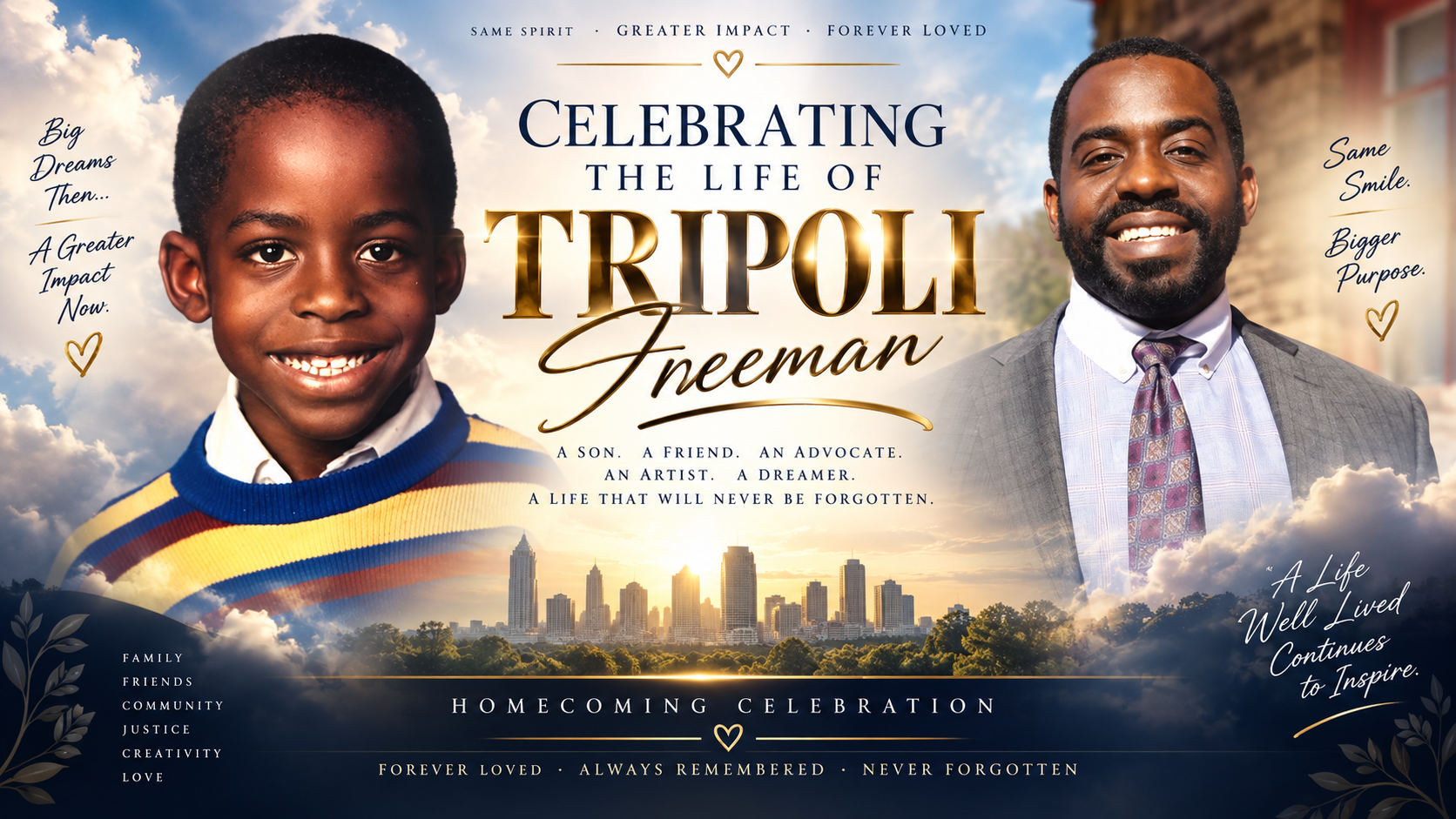 Celebrating the life of Tripoli Freeman, from childhood to a life of purpose